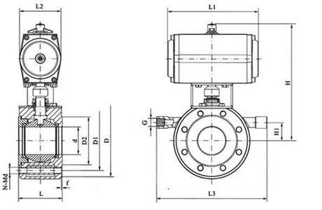 BQ671F氣動對夾式保溫球閥(圖（tú）1)