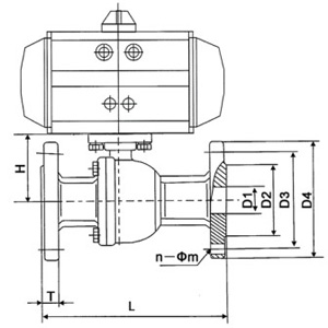 Q941F46氣動襯氟法蘭球閥(圖1)