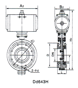 氣動三片式法蘭(lán)蝶閥(圖1) 氣動三片(piàn)式法蘭蝶閥(圖1)