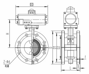 氣動法蘭襯氟（fú）蝶閥(圖1)