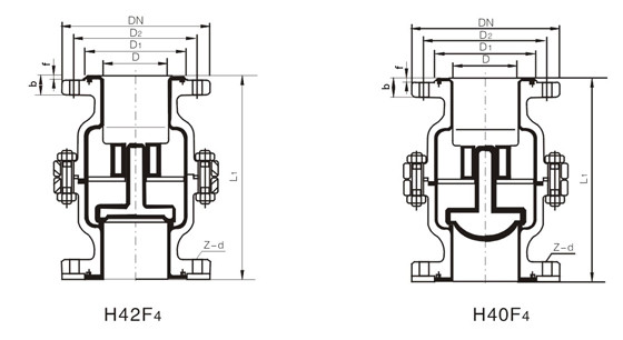 H42F46立式襯氟止回閥（fá）(圖（tú）1)