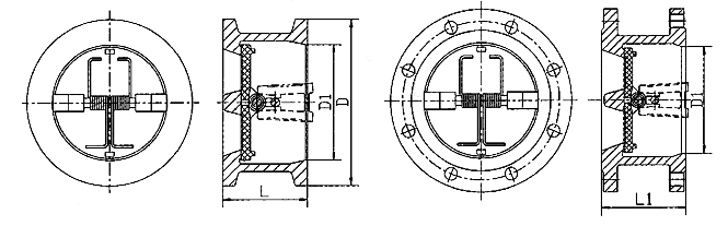 H76W對夾式雙瓣止回（huí）閥(圖1)